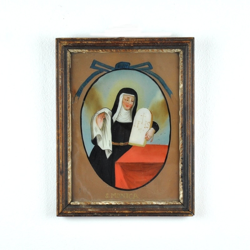 Hinterglasbild „Heilige Monica“
