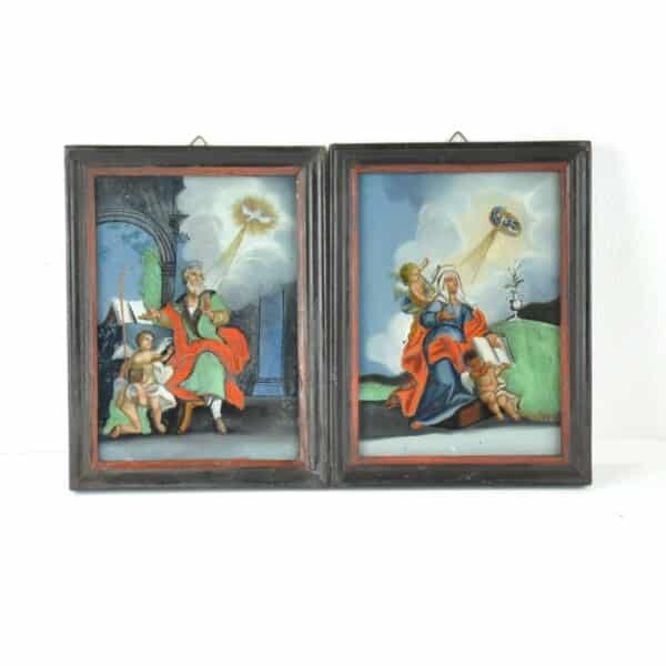 Paar Hinterglasbilder „Anna und Joachim“