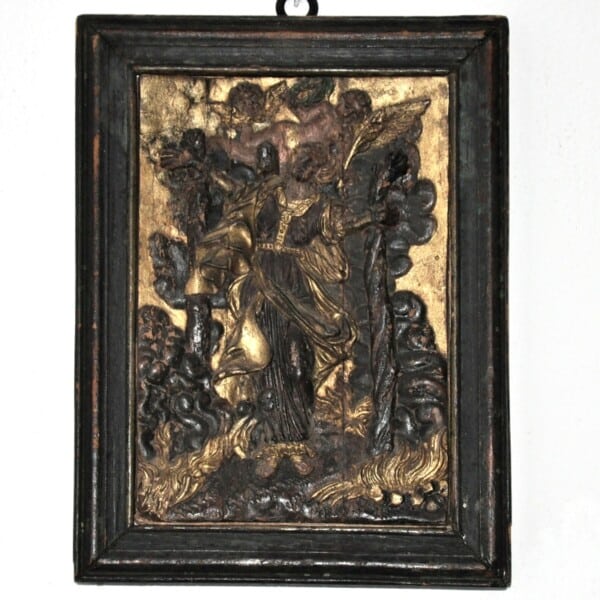 relief heilige afra augsburg barock renaissance holz geschnitzt
