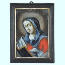 Hinterglasbild „Lesende Maria“