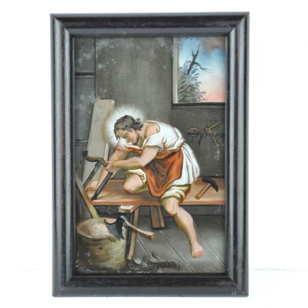 Hinterglasbild „Jesus als Zimmermann“