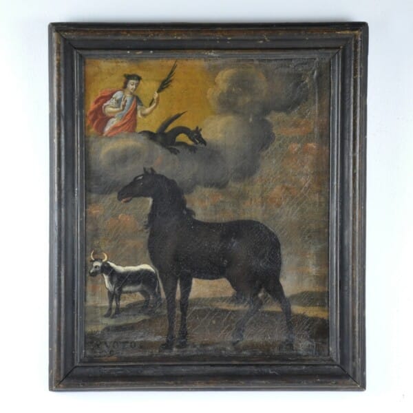 ex voto votivbild georg drache pferd kuh rind barock auf leinwand