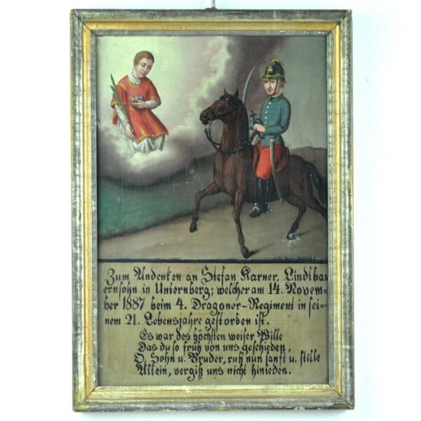 heiliger stefanus reiter dragonerregiment 4 unternberg ruhpolding lindlbauer karner pferd ex voto votivbild